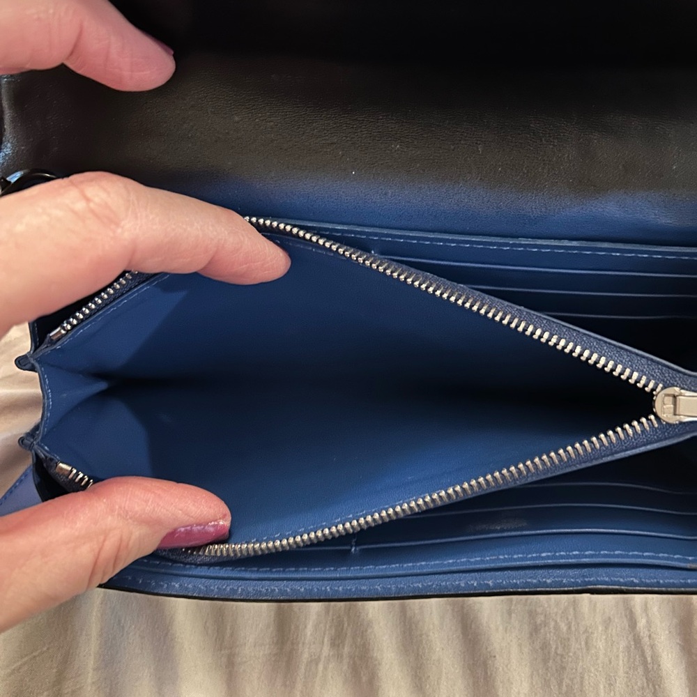 Celine Black and Blue Leather Wallet - Picture 6 of 10